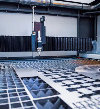 Laser cutting lab at a leading design school in India showcasing advanced product design and digital fabrication technology