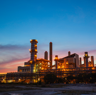 Industrial plant at dusk